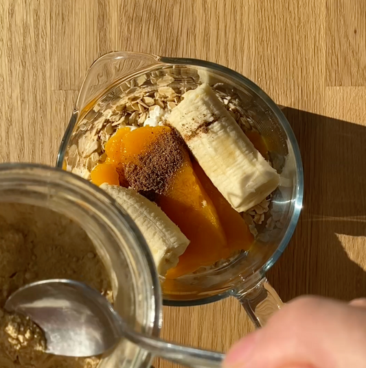 Autumn smoothie with pumpkin and spices